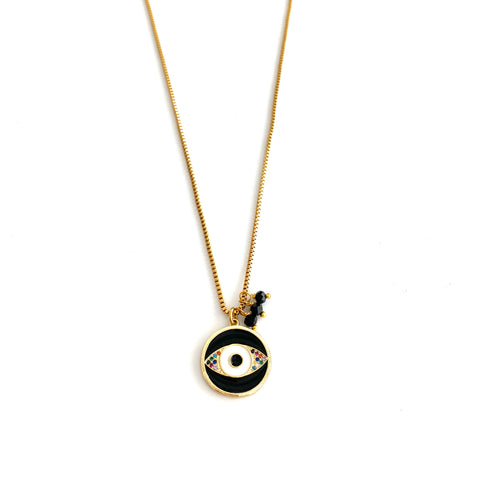 Black Evil Eye Charm Necklace