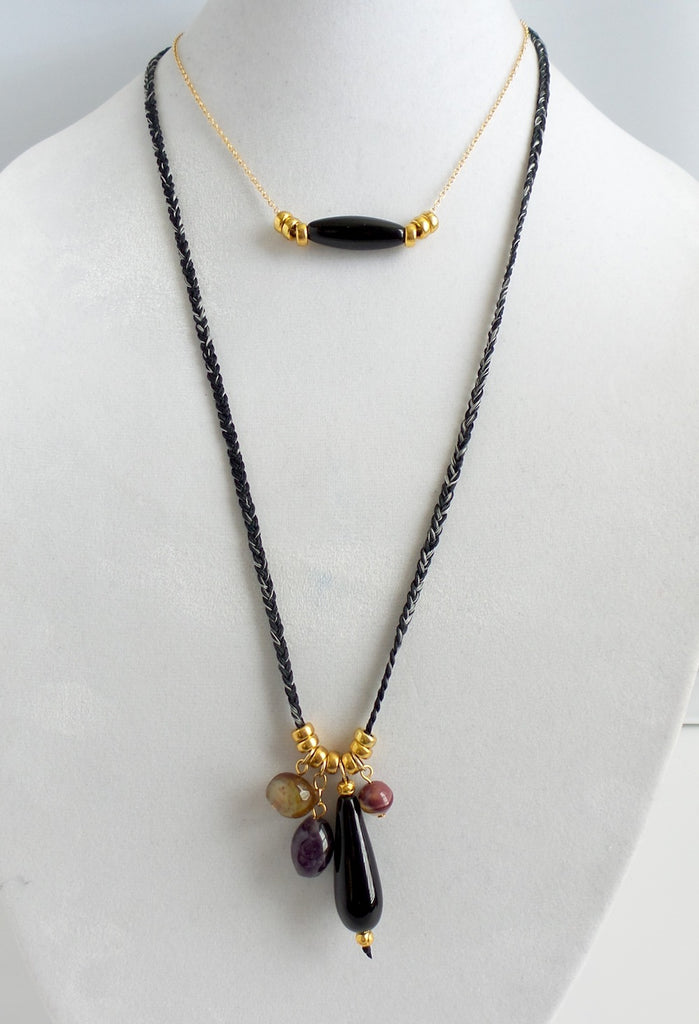 Braided Black Double Necklace - Estilo Concept Store