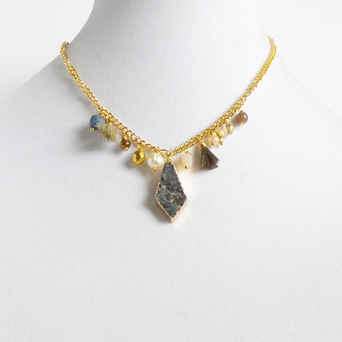 Tassel Diamond Druzy Necklace - Estilo Concept Store