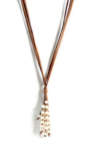 Pearl Cluster Brown Long Necklace - Estilo Concept Store