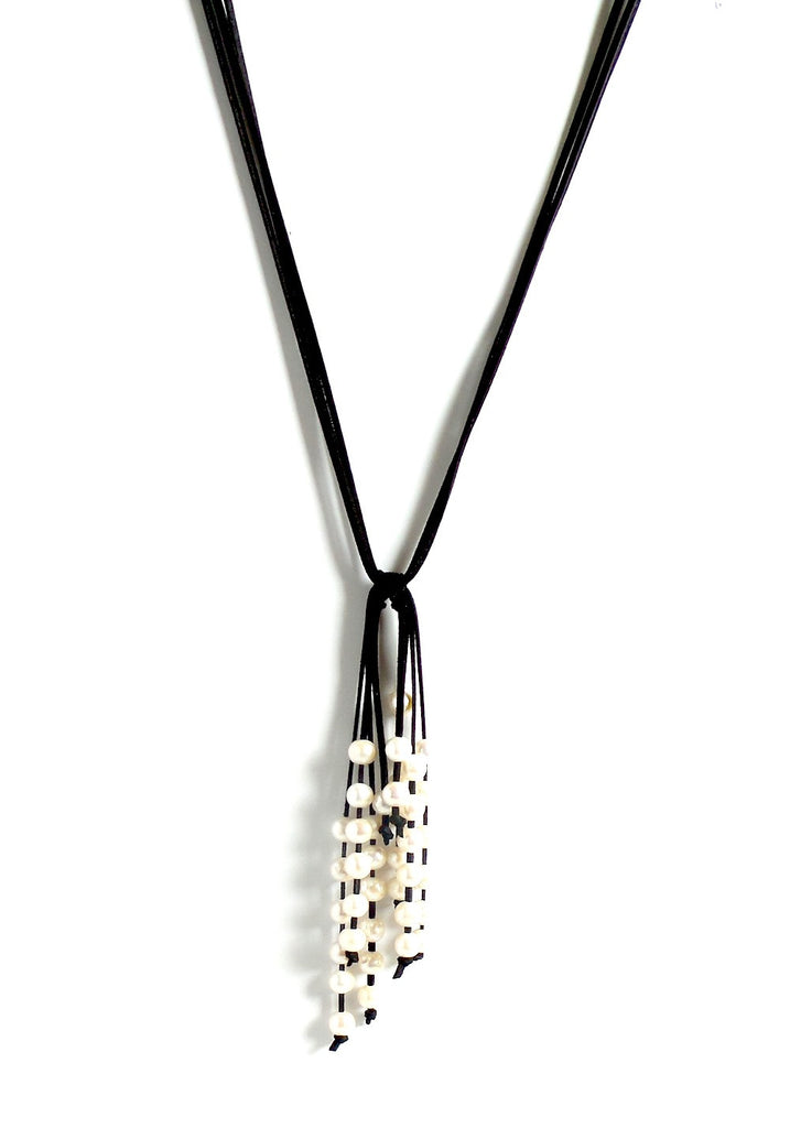 Pearl Cluster Black Long Necklace - Estilo Concept Store