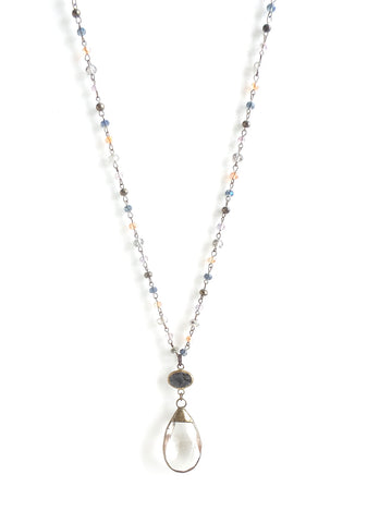 Bluebell Navy and Amber Long Necklace - Estilo Concept Store