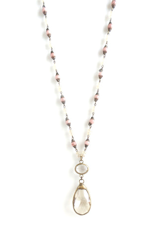 Bluebell Pink with Brass Long Necklace - Estilo Concept Store