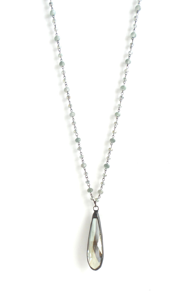Snowdrop Matte Grey Long Necklace - Estilo Concept Store