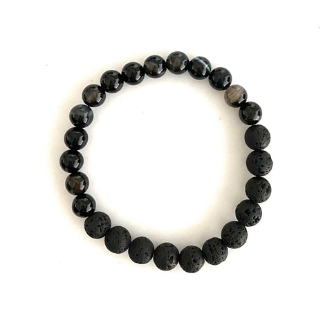 Men's Mala Black Agate Bracelet - Estilo Concept Store