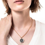 Big Silver Seal Necklace *click for more letters - Estilo Concept Store