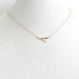 Horizontal Gold Wishbone Pendant Necklace - Estilo Concept Store