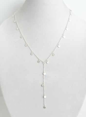 Charming Disk Silver Lariat Necklace - Estilo Concept Store