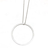 Long Silver Circle Drop Necklace - Estilo Concept Store
