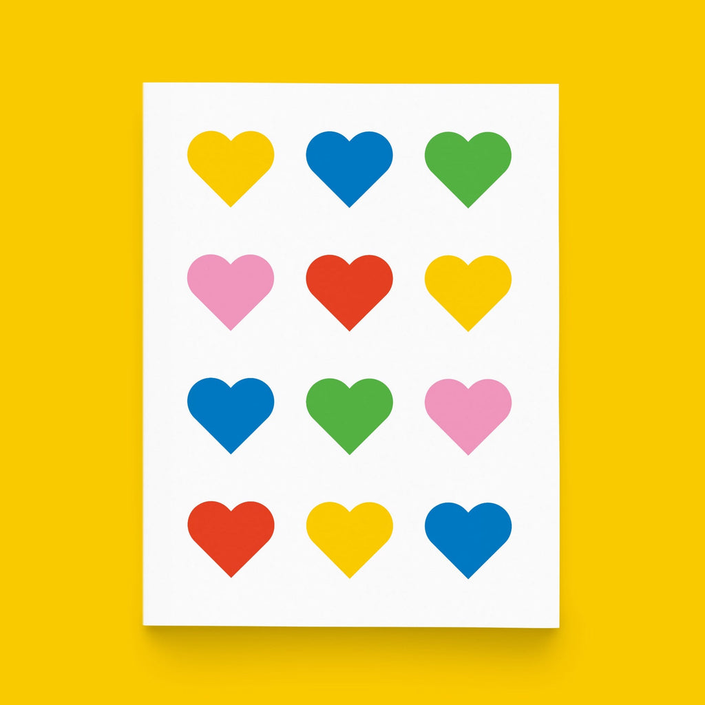 Hearts on White Greeting Card
