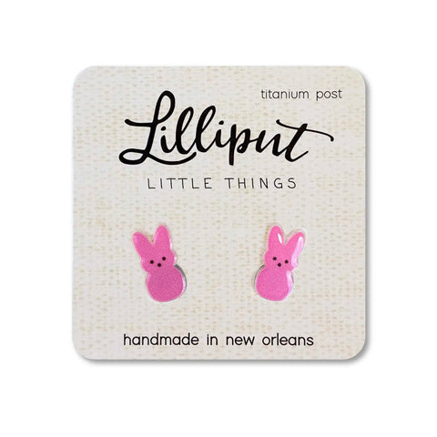 Pink Marshmallow Easter Bunny Earrings