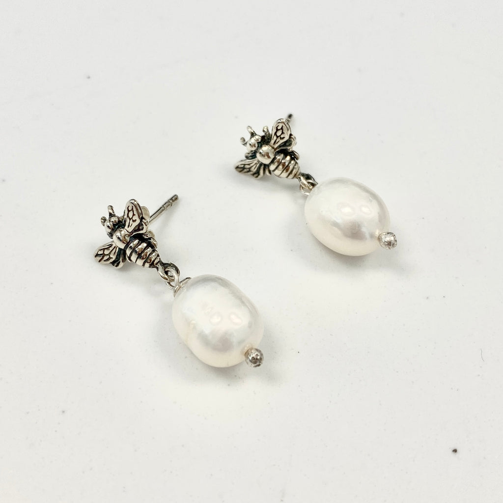 Bees and Pearls Earrings