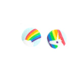 Rainbow Unicorn Fabric Button Earrings - Estilo Concept Store