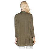 Bamboo Olive Jersey Knit Cardigan