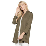 Bamboo Olive Jersey Knit Cardigan