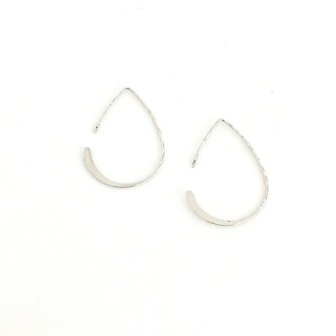 Drop White Gold Hoop Earrings - Estilo Concept Store