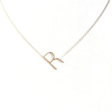 Silver Small Sideways Initial Necklace