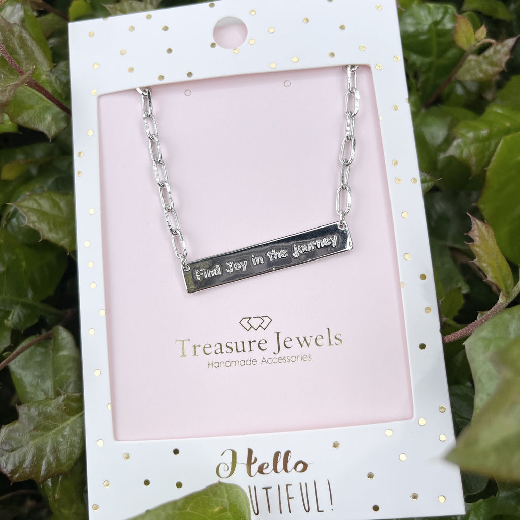 Find Joy In the Journey Silver Necklace