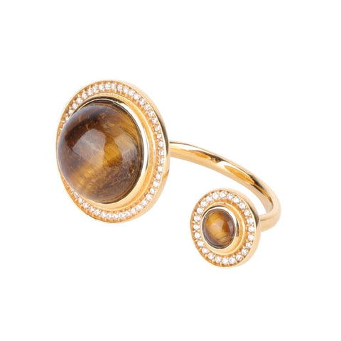 Maxi Tiger Eye Orbit Ring by Budha Girl