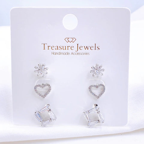 Love Silver Set Earrings