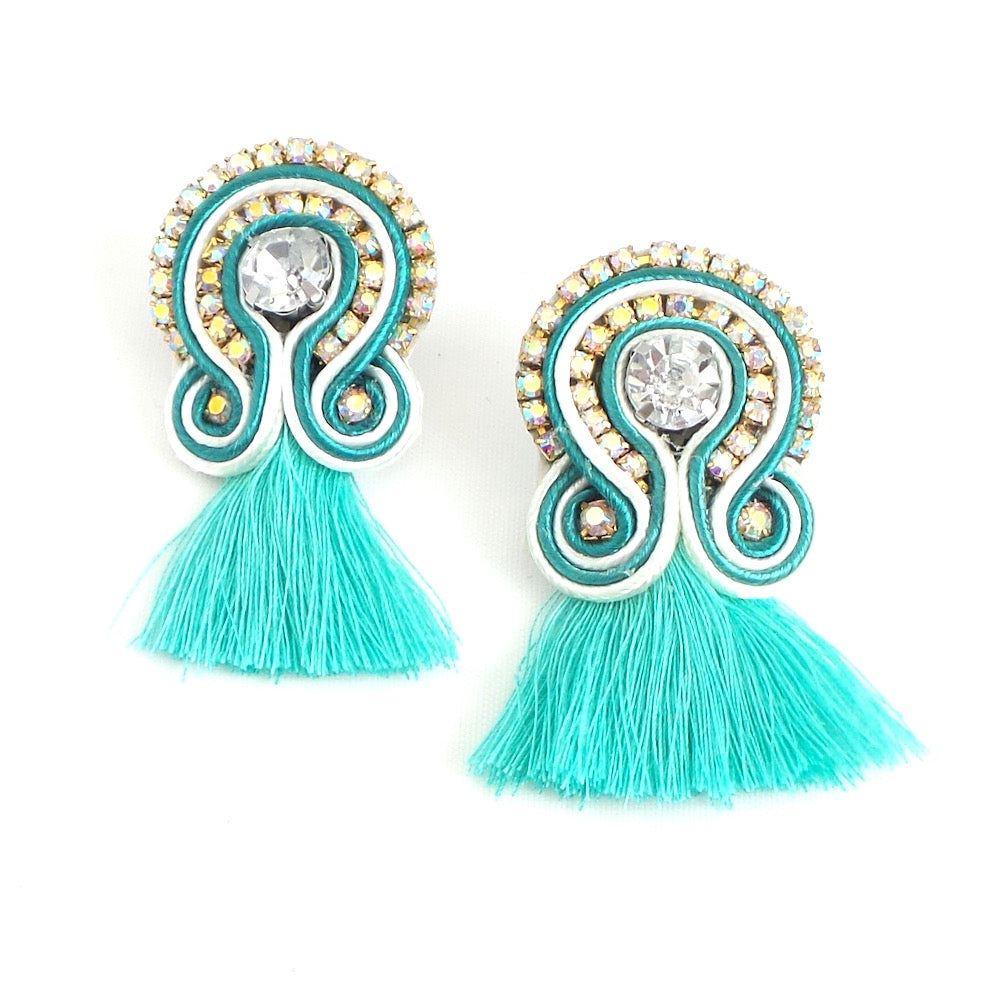 Mini Tassel Turquoise Earrings - Estilo Concept Store