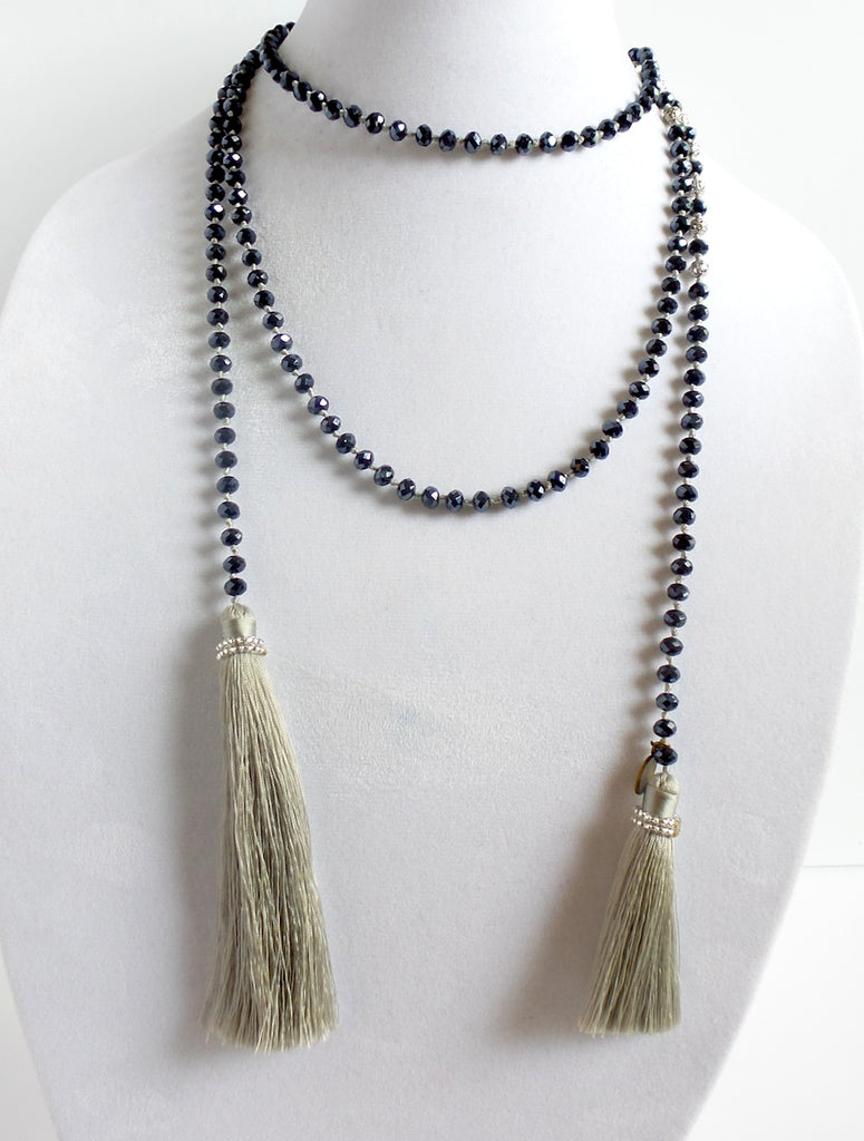 Crystal Wrap with Silver Beads 6mm *click for more colors - Estilo Concept Store