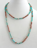 Super Long Ganitri Necklace with Turquoise - Estilo Concept Store