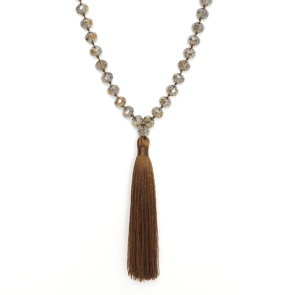 Long Tassel Necklace with XL Crystals - Estilo Concept Store