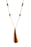 Tiger Eye Long Tassel Necklace *click for more colors - Estilo Concept Store