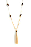 Tiger Eye Long Tassel Necklace *click for more colors - Estilo Concept Store